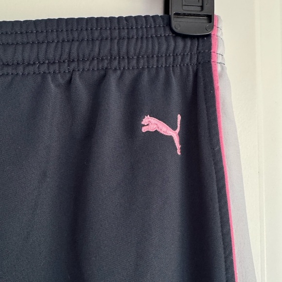 Puma Track Pants Flare Leg Athletic Stripe Retro Y2K Activewear Navy Pink Medium - Picture 5 of 8